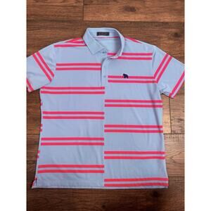 G/Fore Polo Shirt Mens Sz L Performance Golf G4 G Fore Pink Purple Stripes